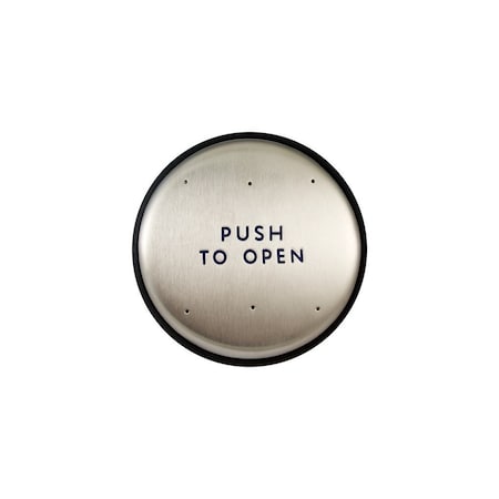 Norton Door Controls 534 6" Round Hard Wired Door Switch with Blue and White Letters Stainless Steel 534